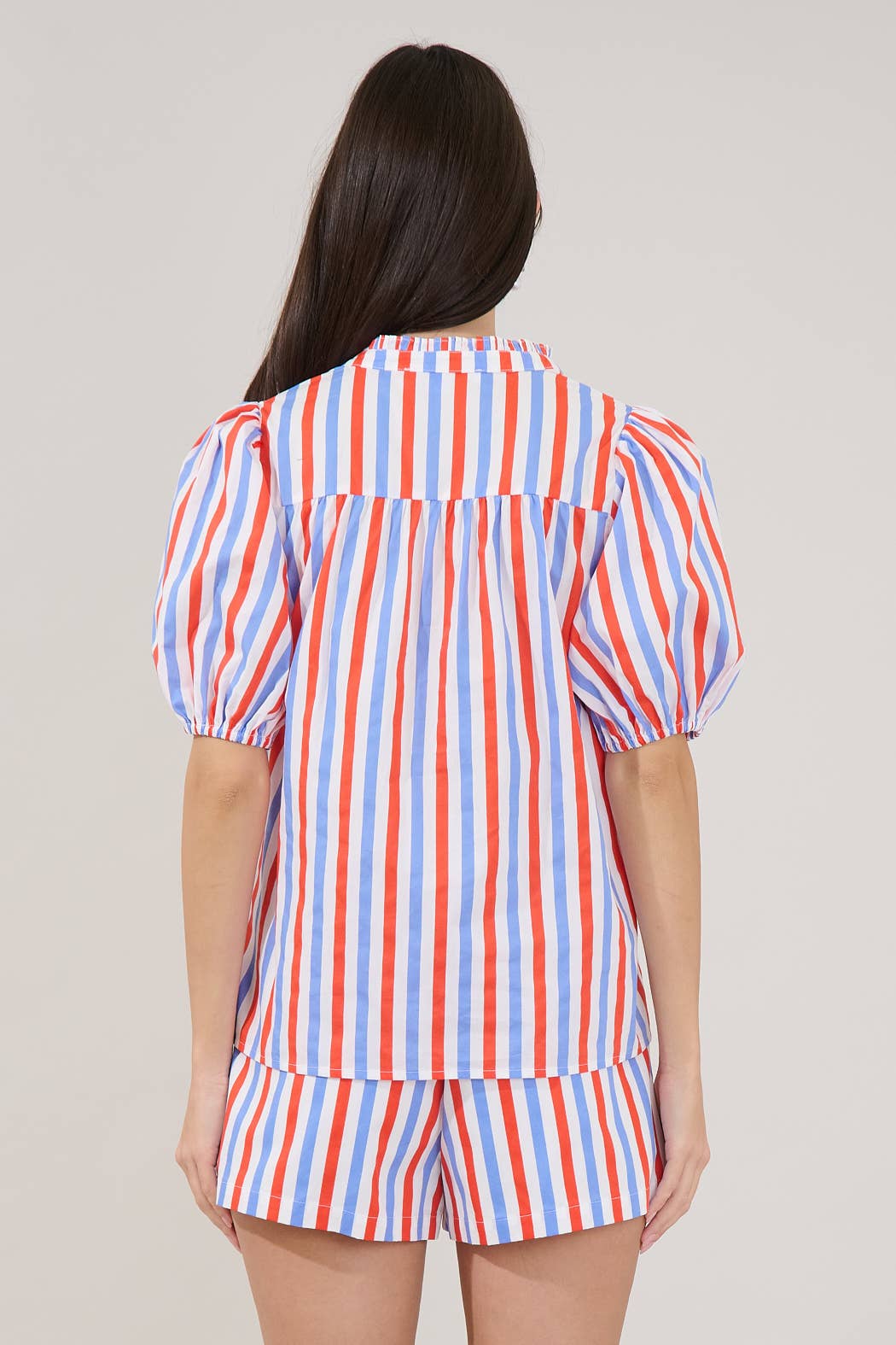 Red + Blue Stripe Top