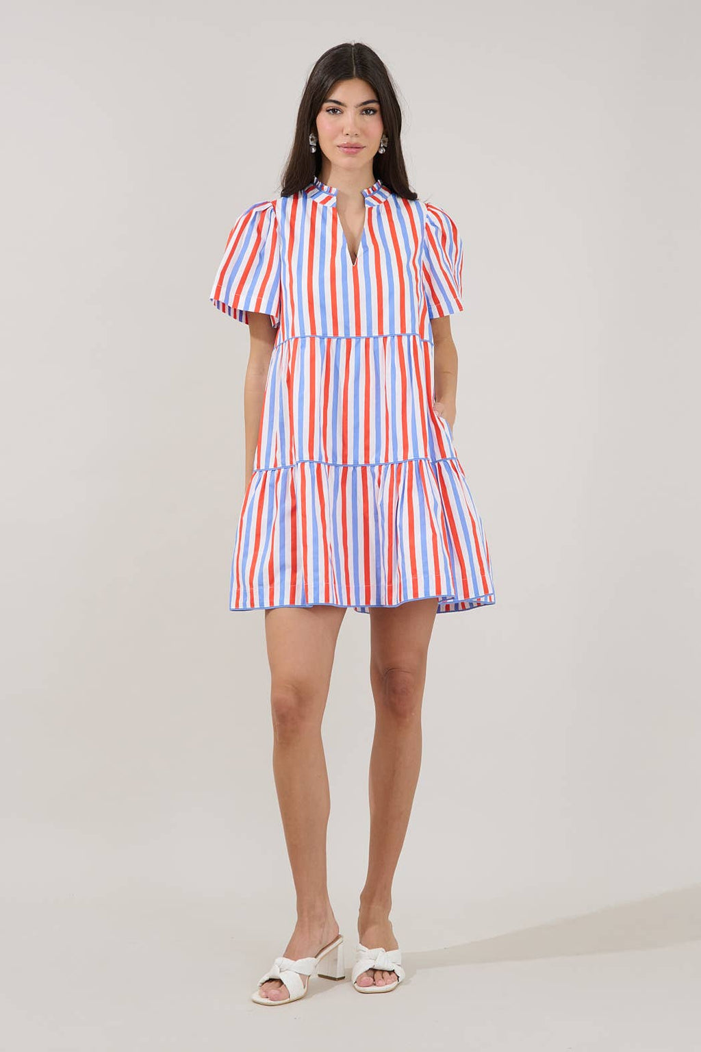 Stripe Tiered Mini Dress