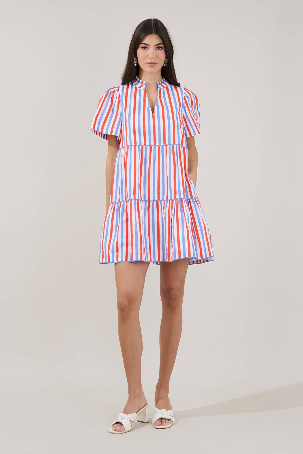 Stripe Tiered Mini Dress
