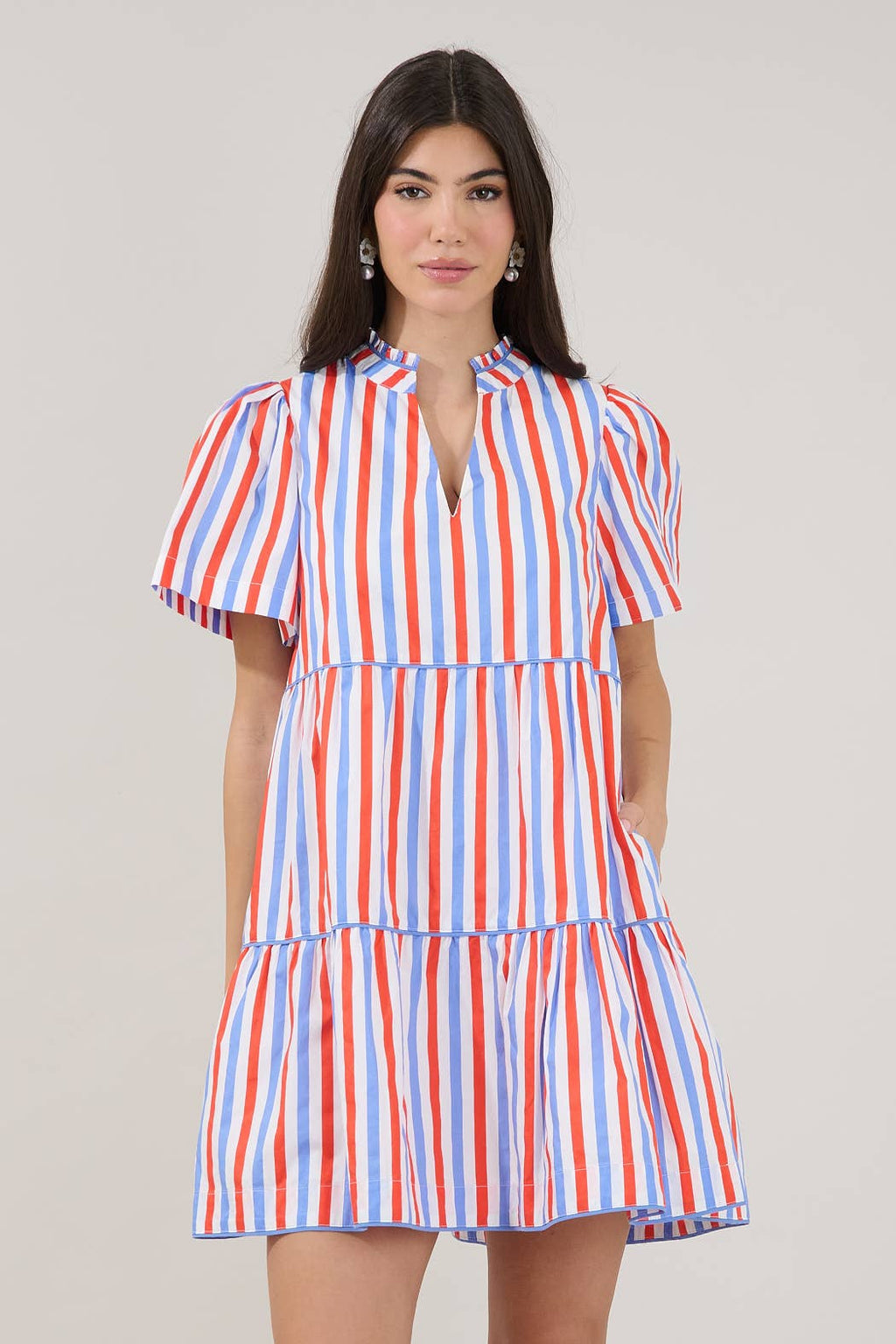 Stripe Tiered Mini Dress