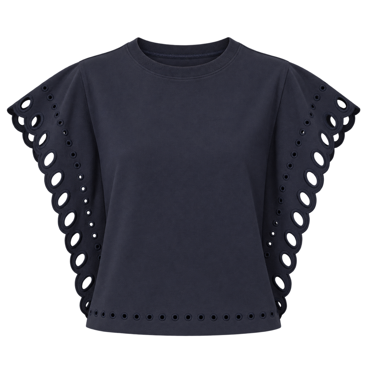 French Terry Scallop Top
