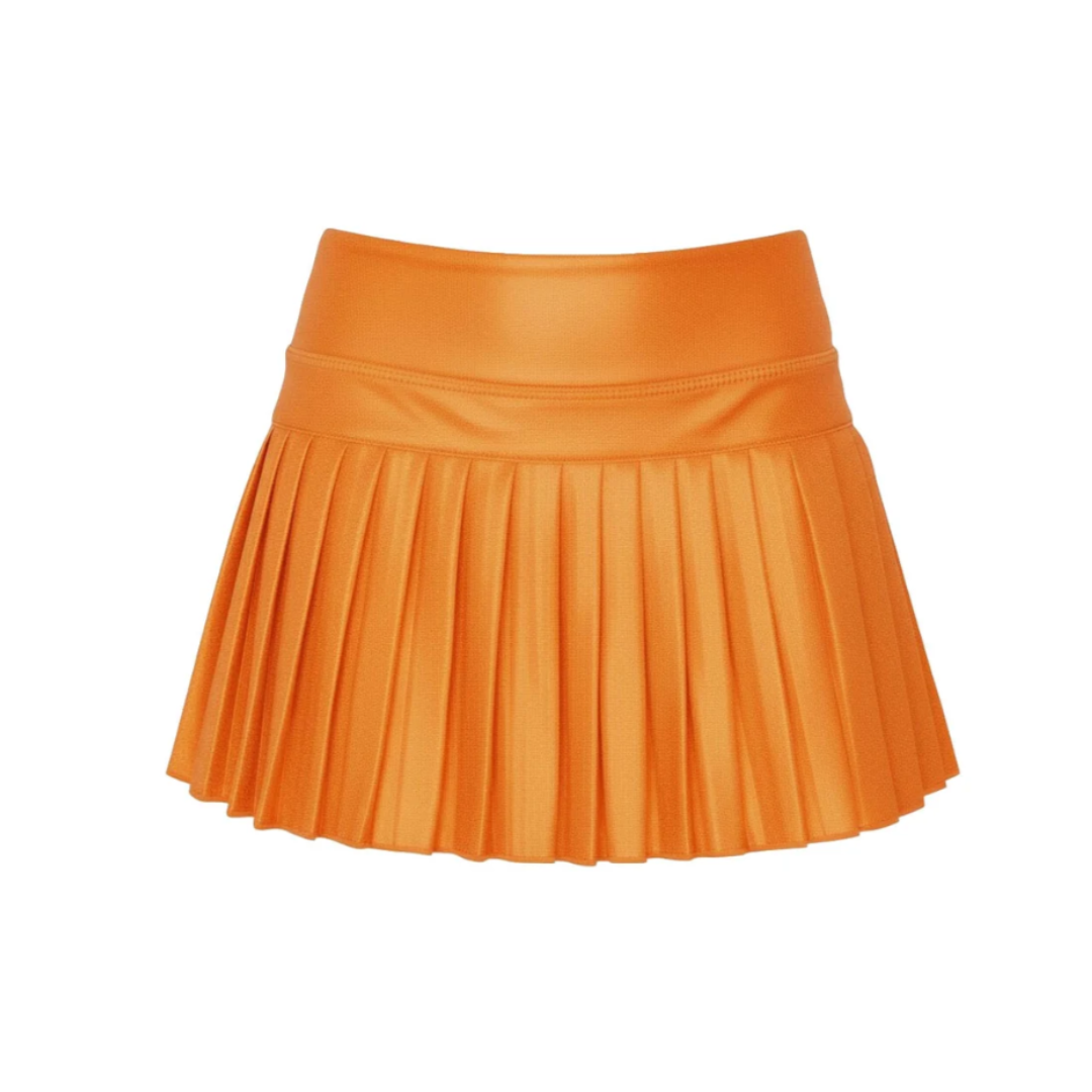 Mini Pleated Skort in Orange Shimmer