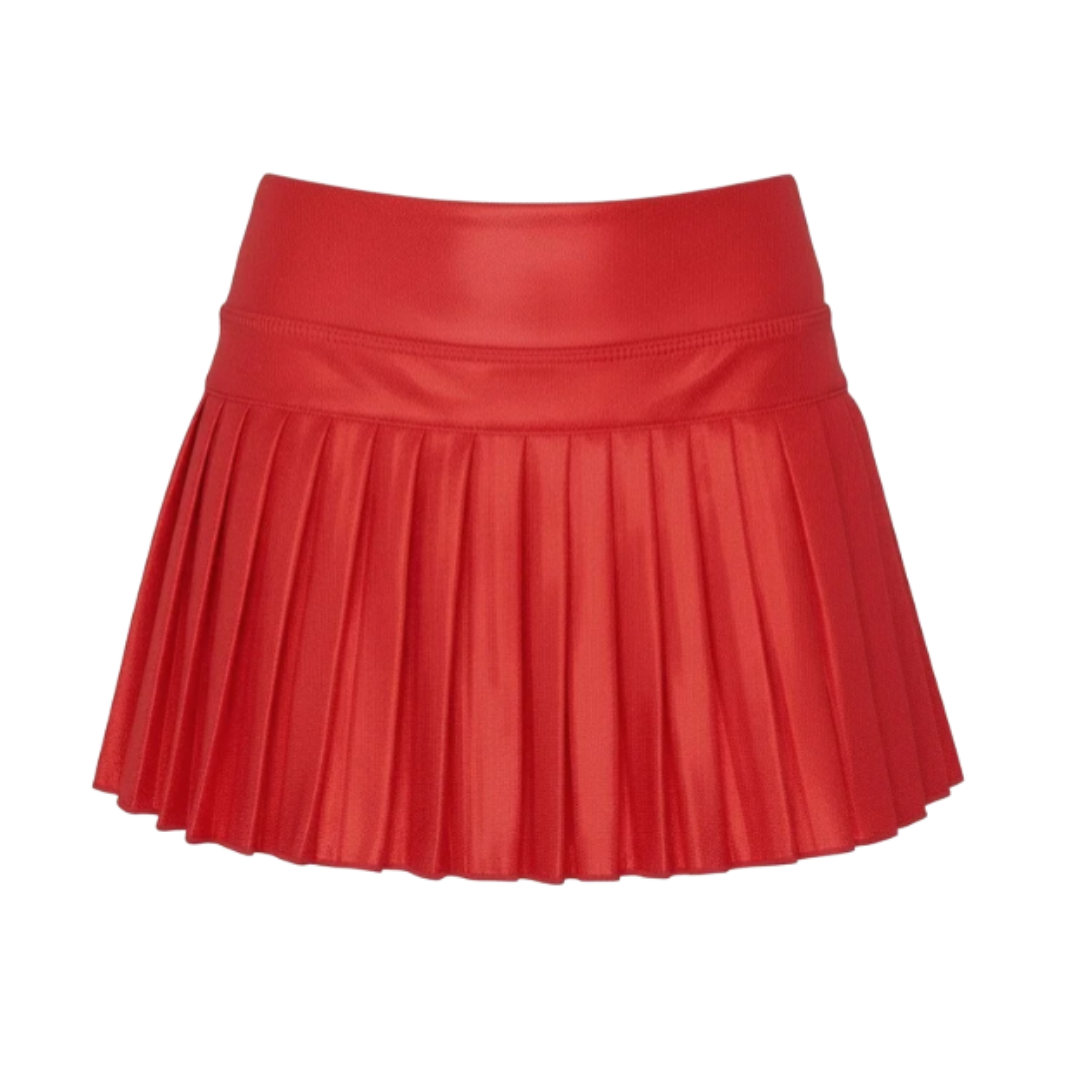 Mini Pleated Skort in Red Shimmer