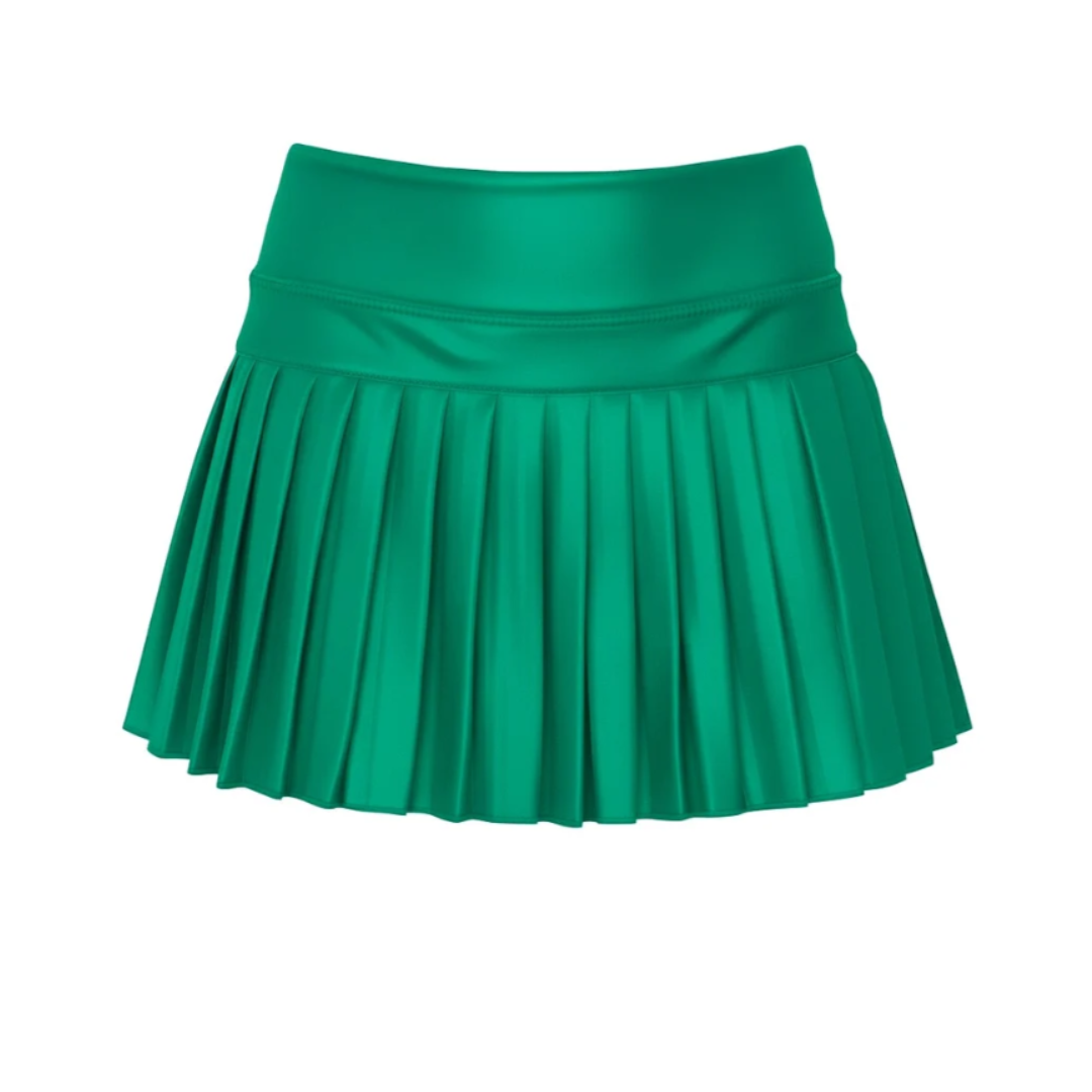 Mini Pleated Skort in Green Shimmer