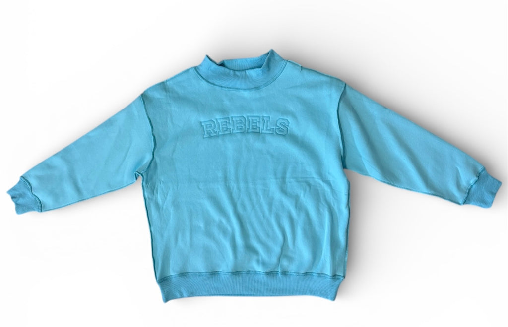 Tonal Embroidered Rebels Mockneck Sweatshirt
