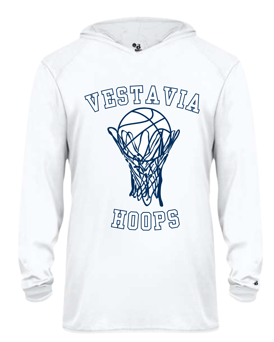 Hoops Long Sleeve Hooded Dri Fit White