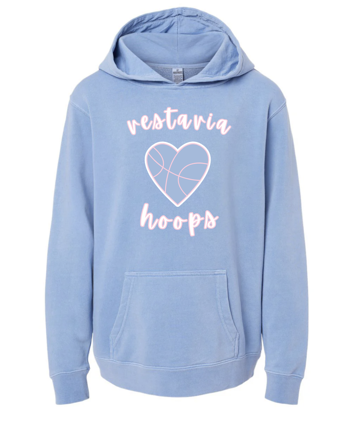 Heart Hoops Hoodie Powder Blue