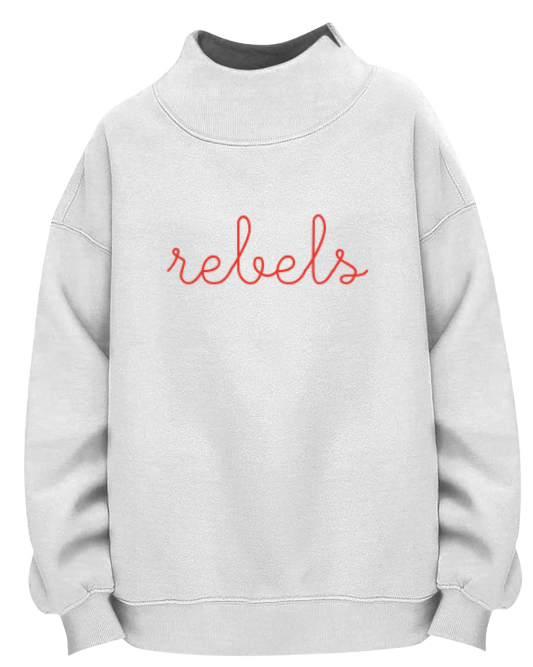 Rebels Embroidered Mock Neck Sweatshirt
