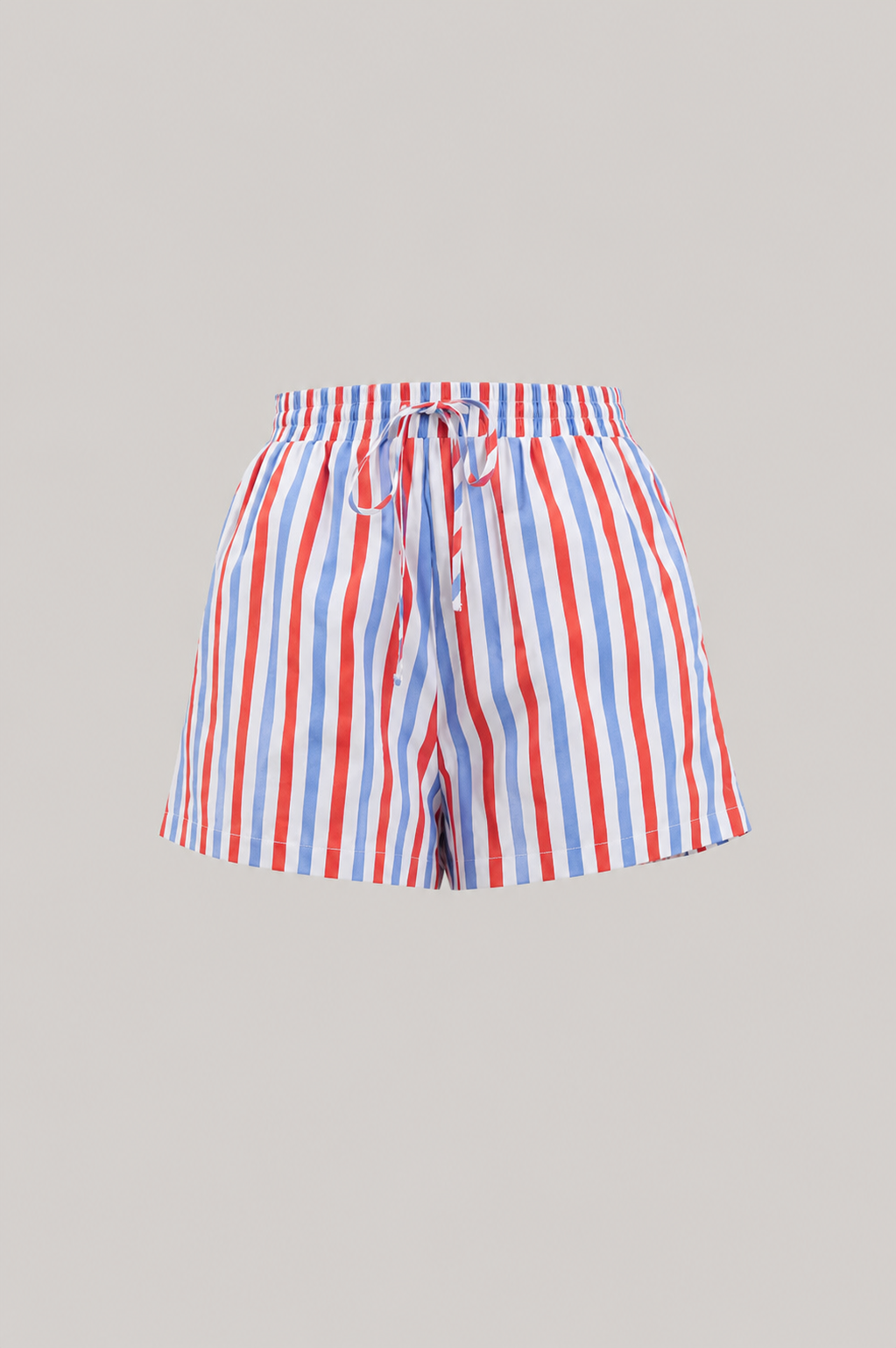 Red + Blue Stripe Drawstring Shorts