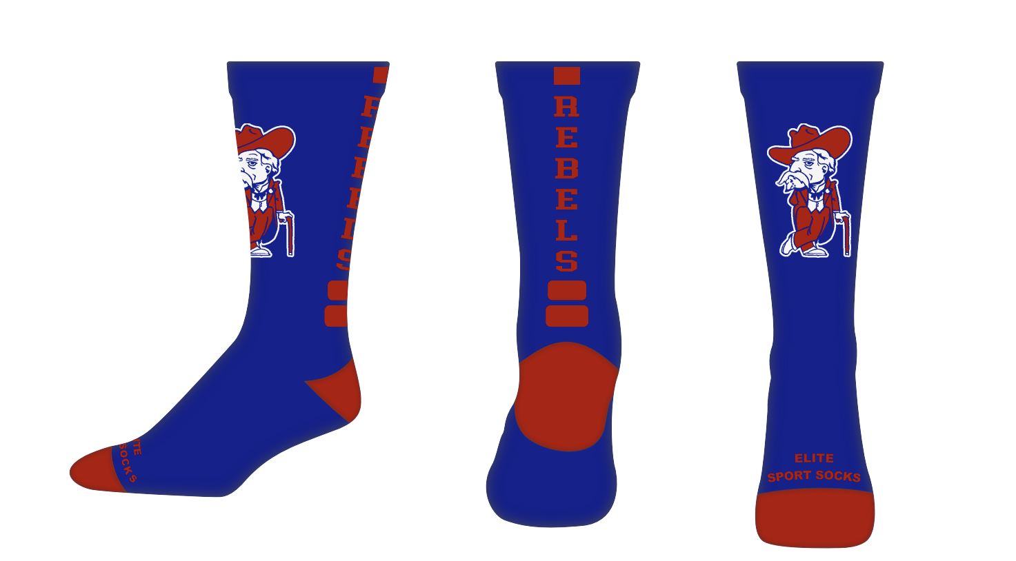 Royal Blue Rebel Man Crew Sock