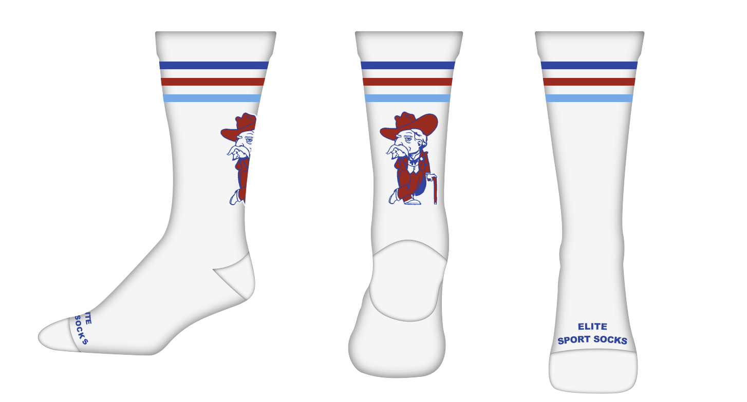 Rebel Man White Varsity Stripe Sock
