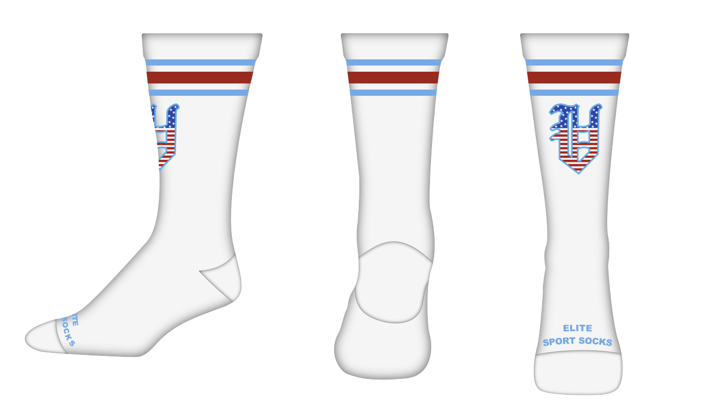 Patriotic V Logo Sock White