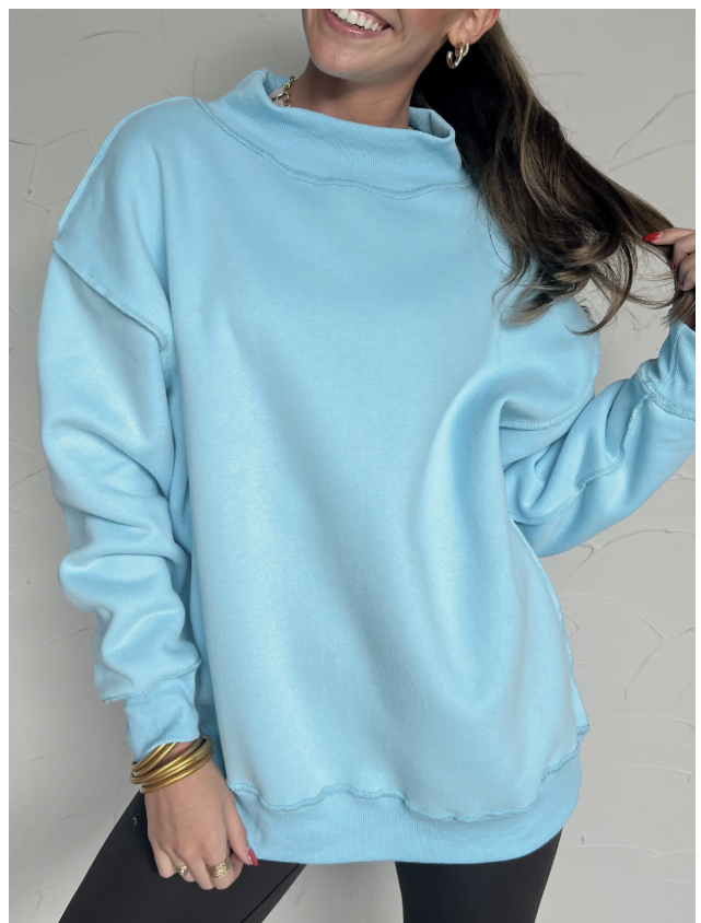 Tonal Embroidered Rebels Mockneck Sweatshirt