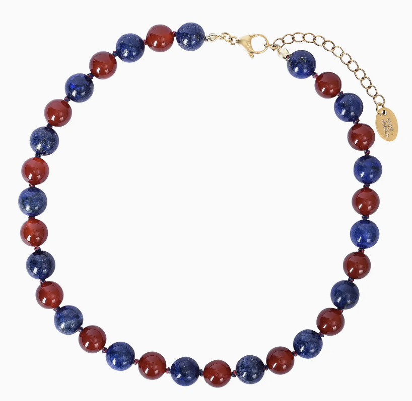 Red + Blue Stone Necklace
