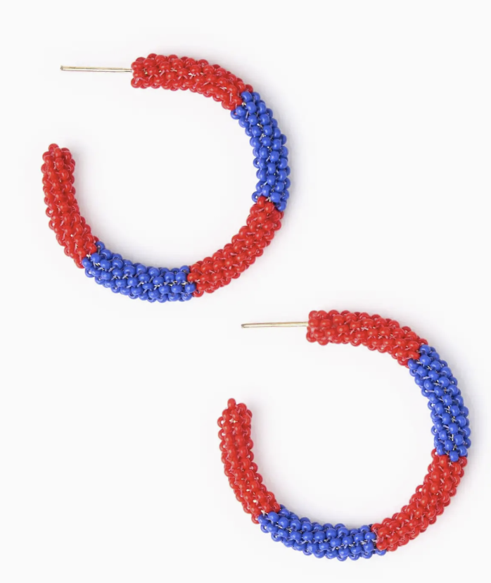 Ink + Alloy Beaded Color Block Earrings