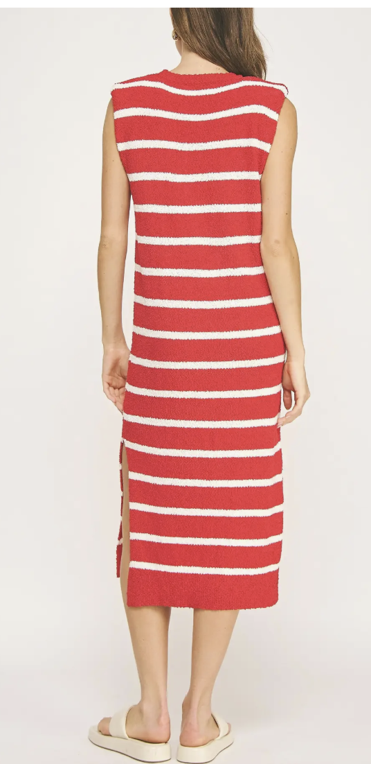 Sleeveless Textured Midi Dress