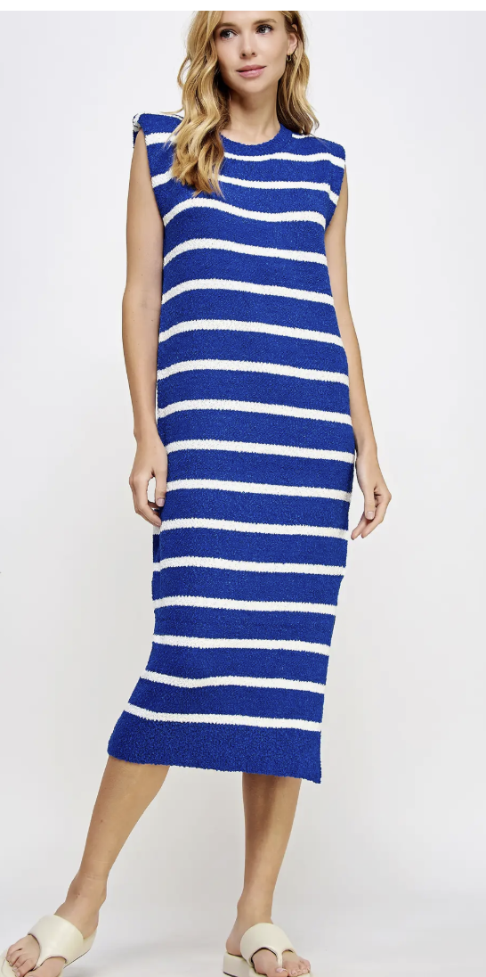 Sleeveless Textured Midi Dress