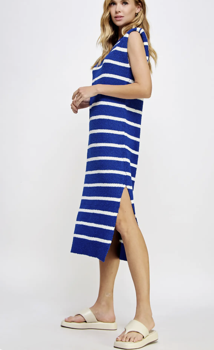 Sleeveless Textured Midi Dress