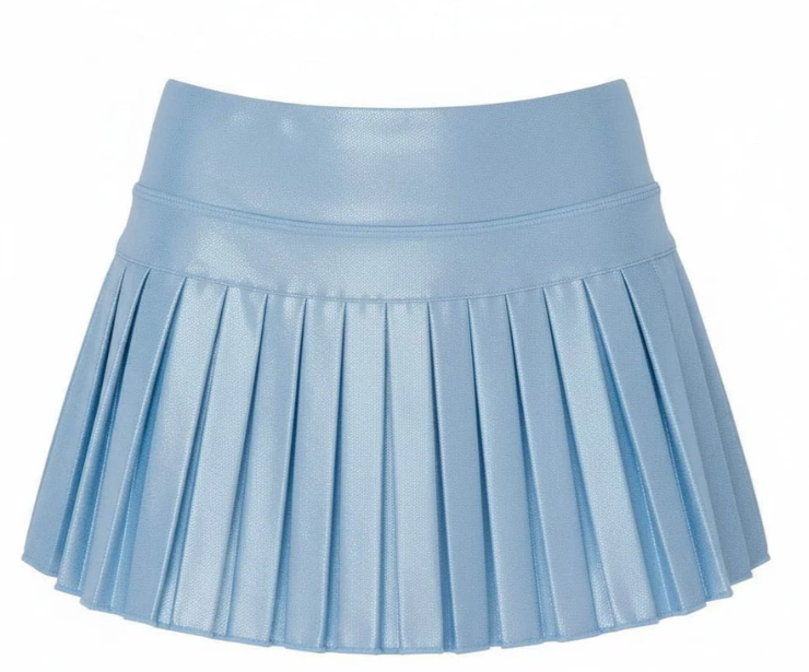 Mini Pleated Skort in Light Blue Shimmer