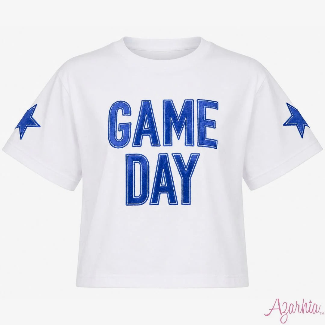 Shimmer Applique Game Day Boxy Royal