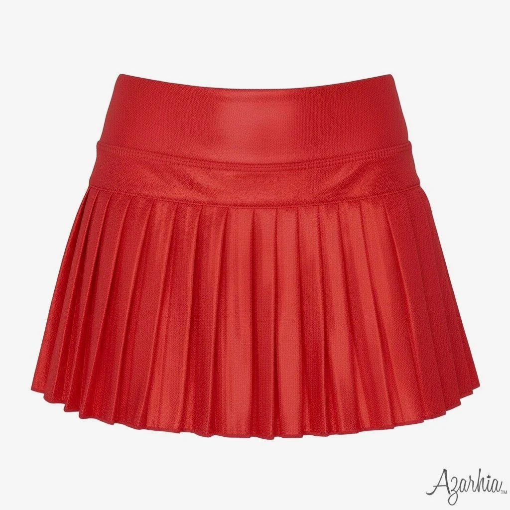 Mini Pleated Skort in Red Shimmer
